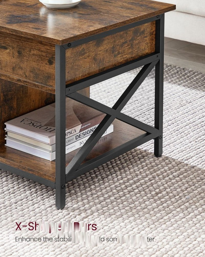 Lift Top Coffee Table with Hidden Storage and Open Shelves – product view 9 | Ridgefield Furniture
