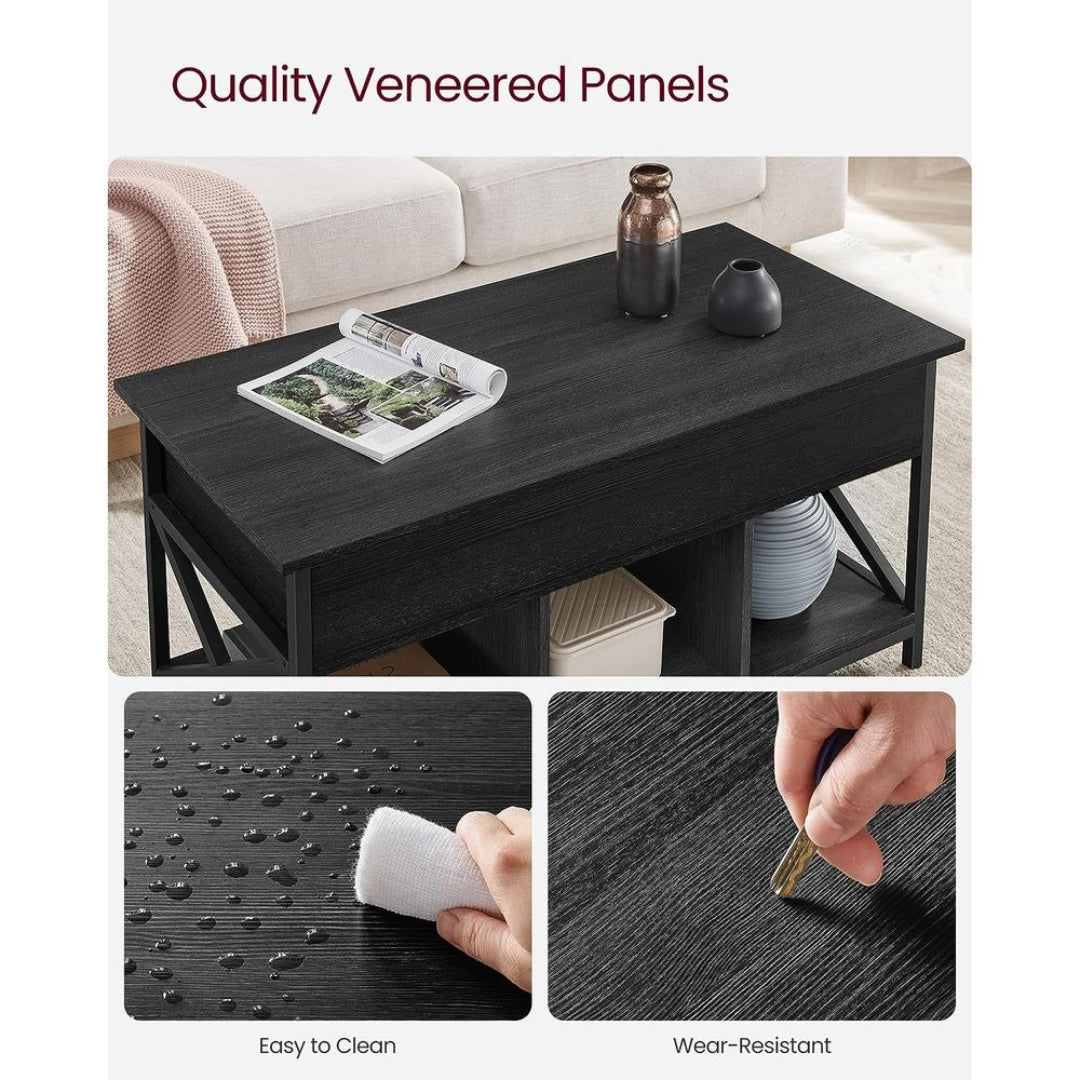 Lift Top Coffee Table with Hidden Storage and Open Shelves – product view 15 | Ridgefield Furniture