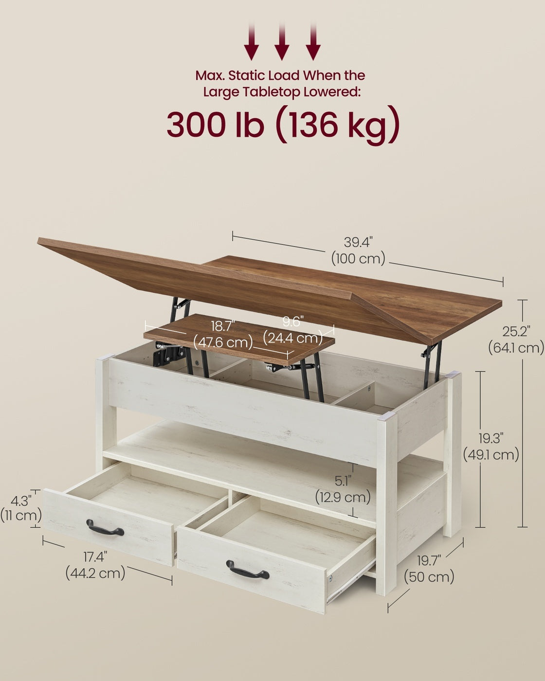 Lift Top Coffee Table With Storage Compartment And Sturdy Frame - product photo 24