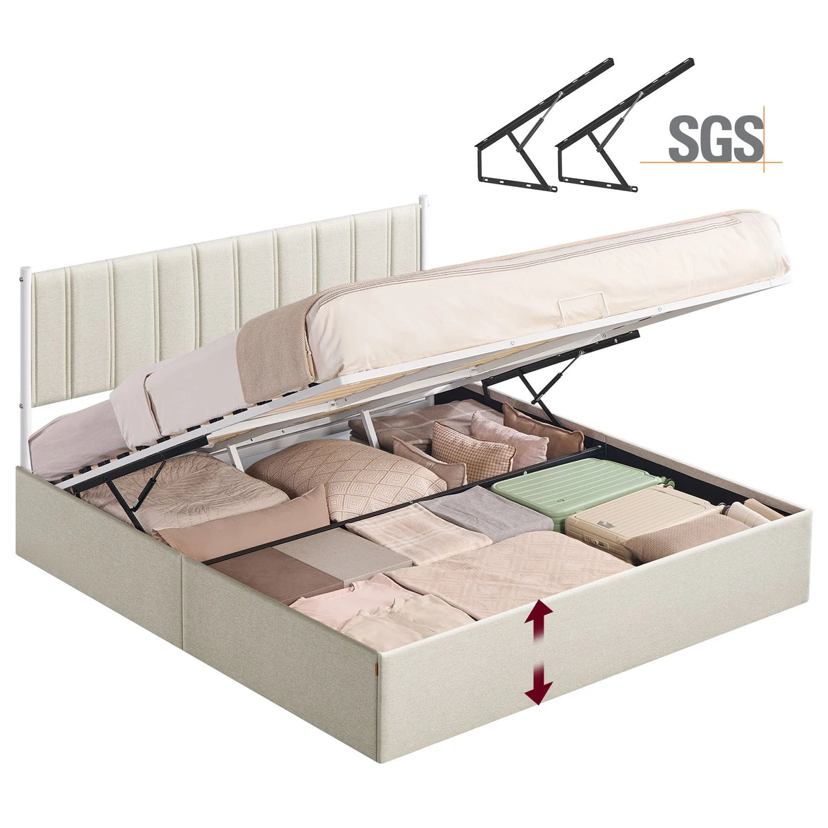 Lift Up Storage Bed Frame King Size - URMB604W01V1