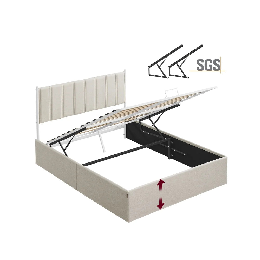 Lift Up Storage Bed Frame Queen Size - product photo 01