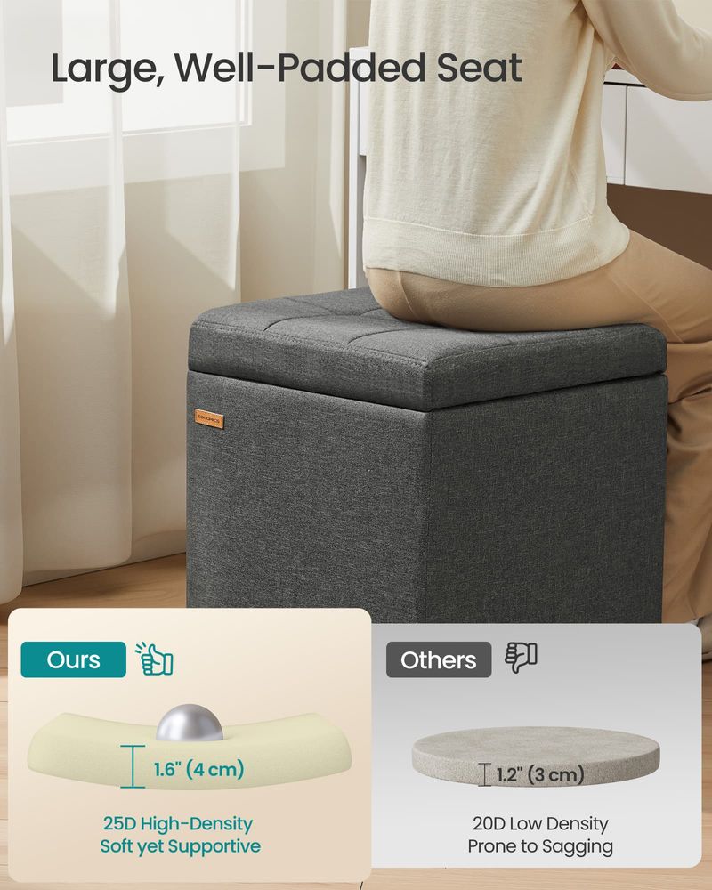 Linen Storage Ottoman With Lid For Bedroom Or Living Room - product photo 05