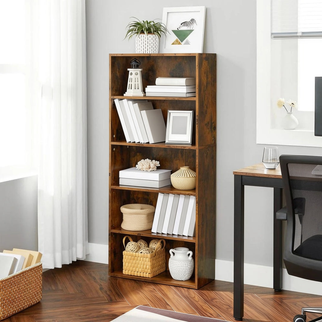 5 Tier Bookcase With Adjustable Shelves – product view 3 | Ridgefield Furniture