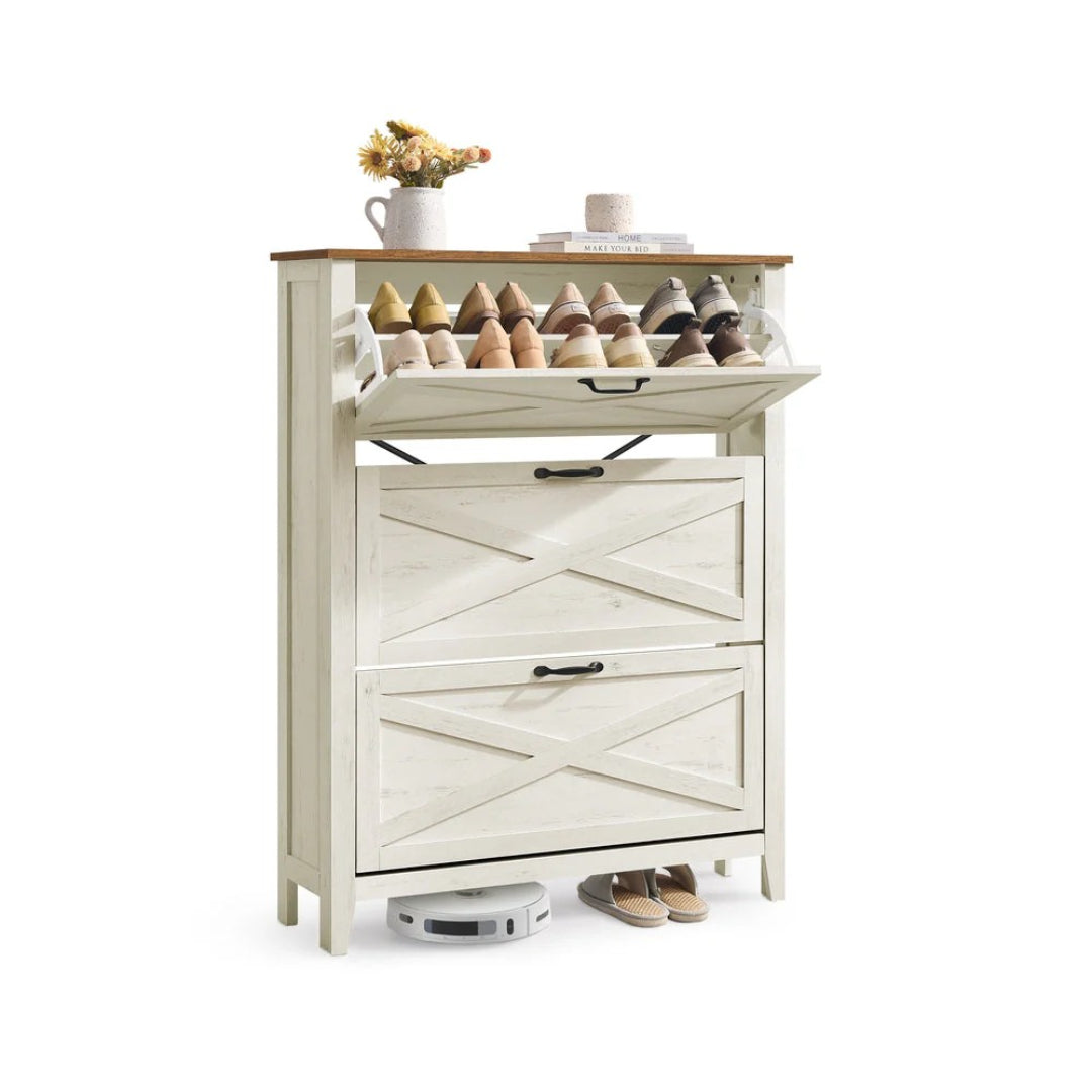 Shoe Storage Cabinet With 3 Flip Drawers – product view 1 | Ridgefield Furniture