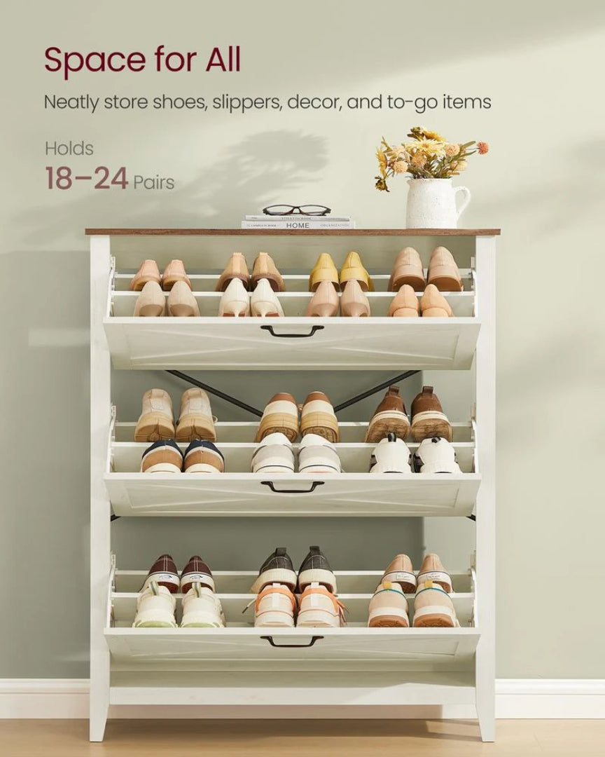 Shoe Storage Cabinet With 3 Flip Drawers – product view 4 | Ridgefield Furniture