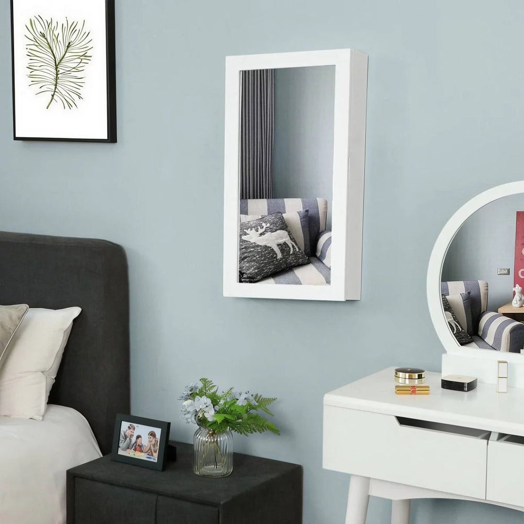 Lockable Mirror Jewelry Cabinet Wall Mounted Organizer – product view 4 | Ridgefield Furniture