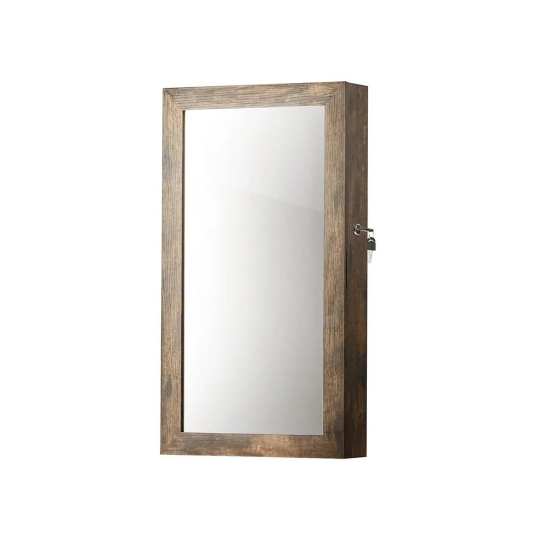 Lockable Mirror Jewelry Cabinet Wall Mounted Organizer – product view 9 | Ridgefield Furniture