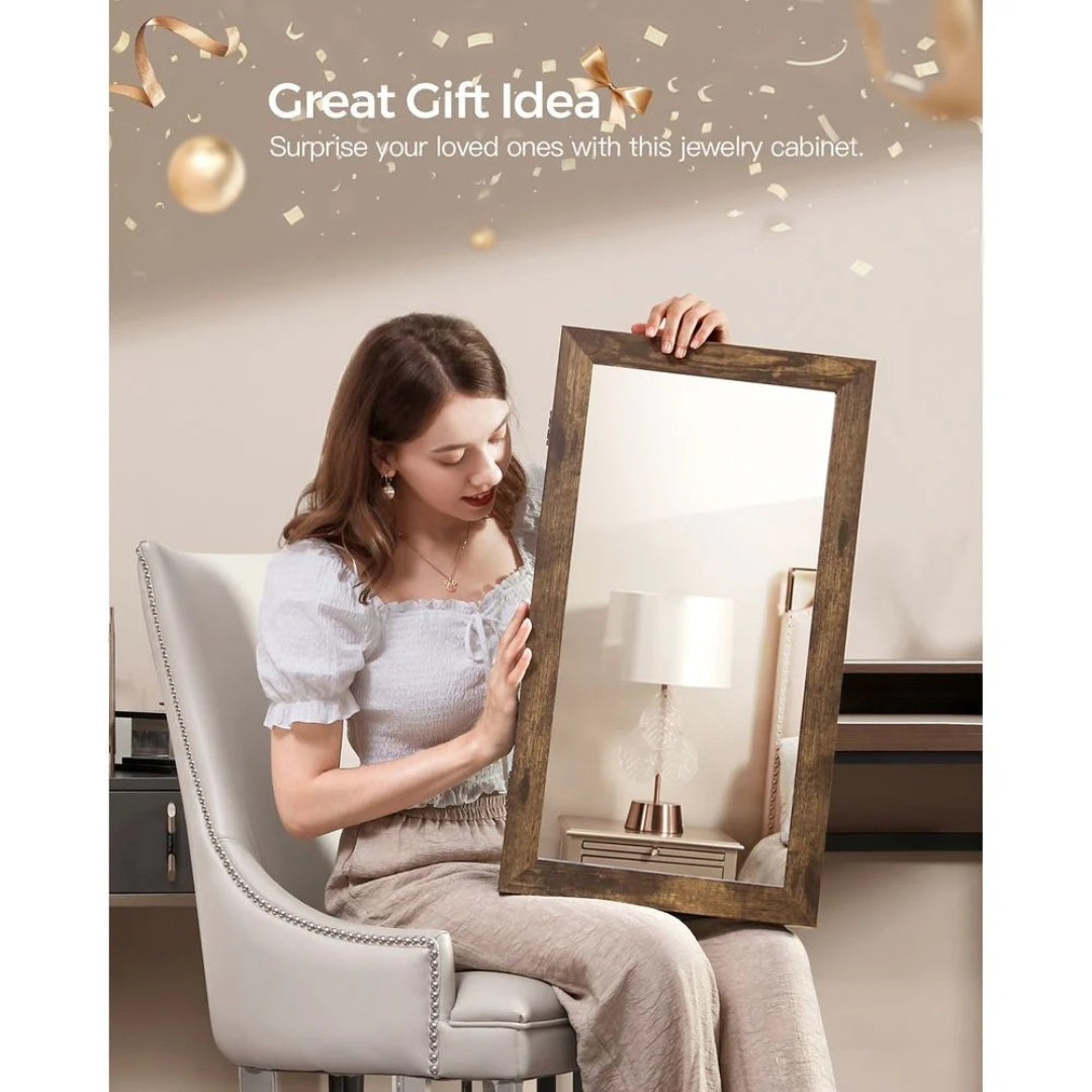 Lockable Mirror Jewelry Cabinet Wall Mounted Organizer – product view 14 | Ridgefield Furniture