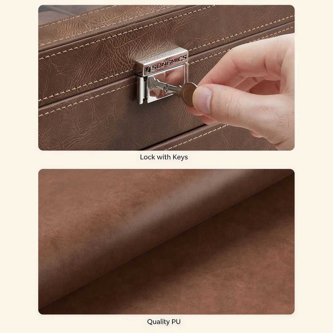 Lockable Watch Box With Glass Lid 6 8 Or 12 Slot – product view 43 | Ridgefield Furniture