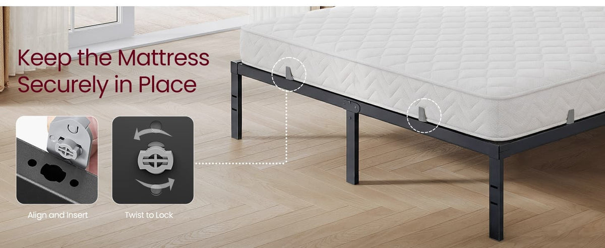 Metal Bed Frame With Under Bed Storage And Quick Lock Slats - product photo 28