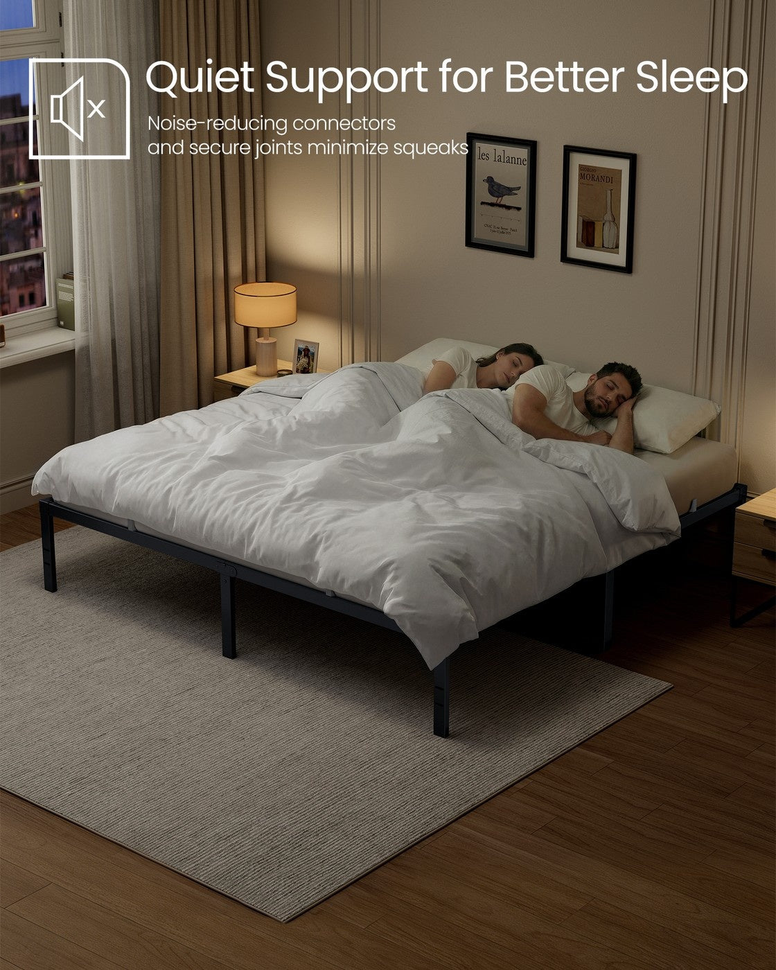 Metal Bed Frame With Under-Bed Storage - product photo 08