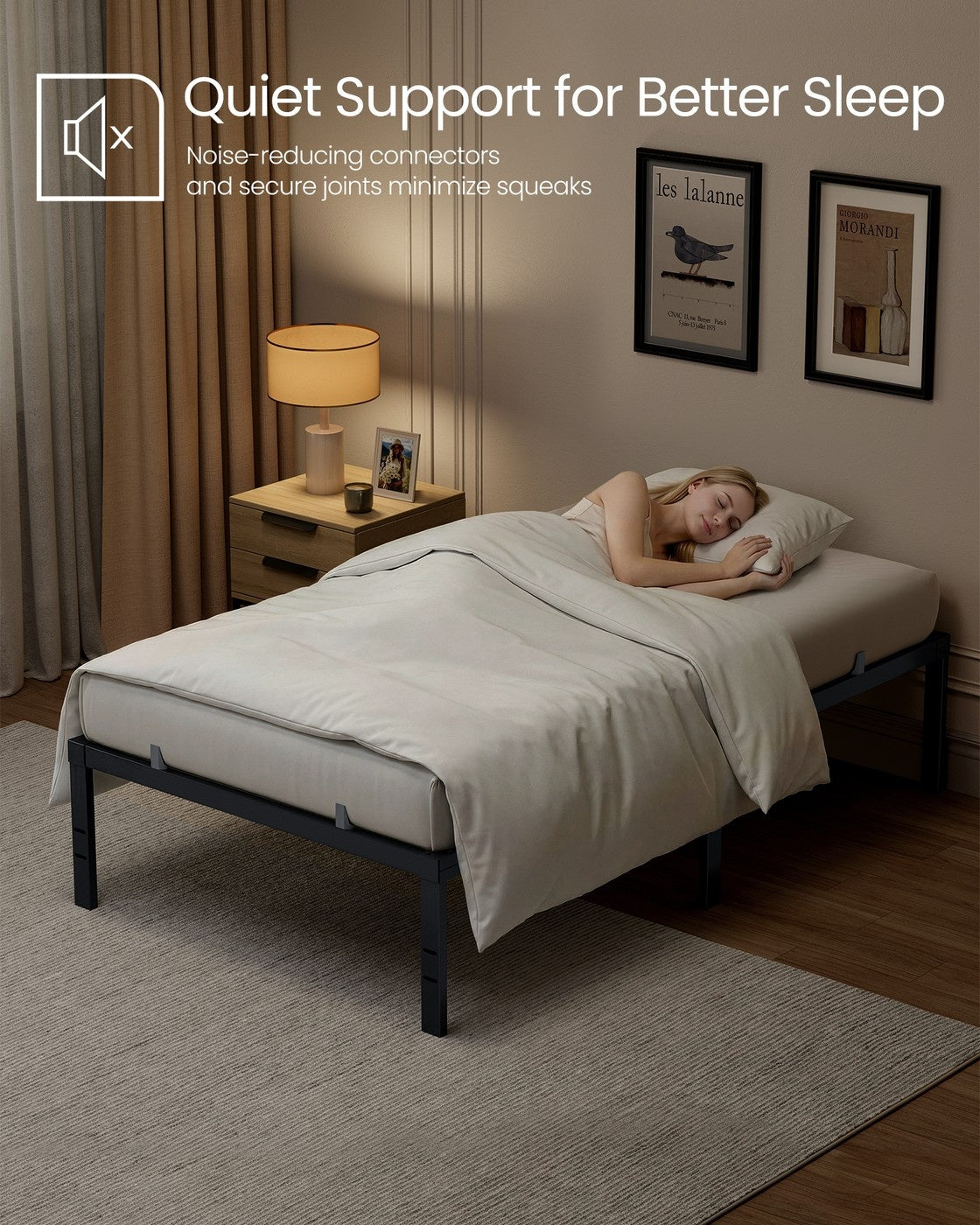 Metal Bed Frame With Under-Bed Storage - product photo 15