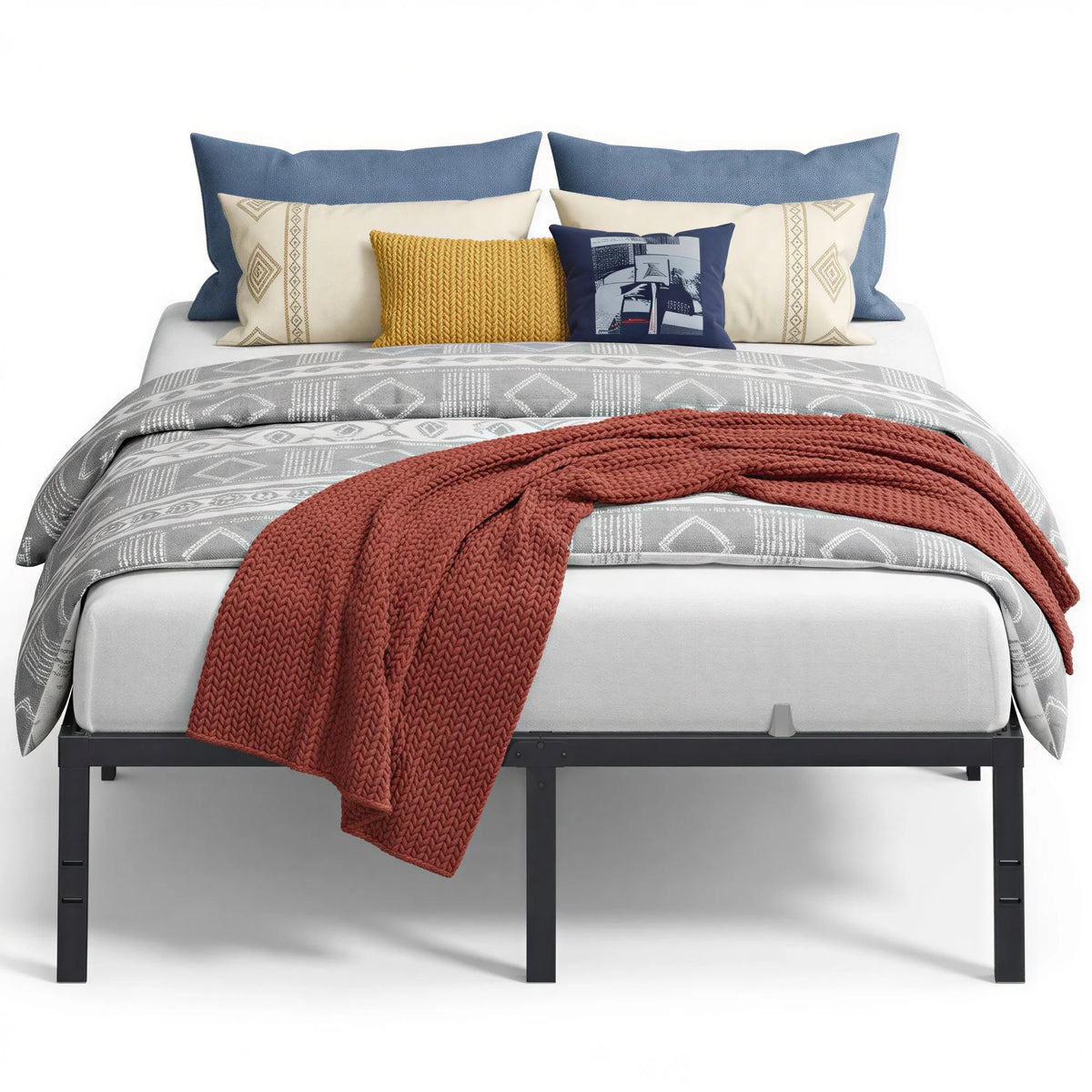 Metal Bed Frame With Under-Bed Storage - URMB661BD02S
