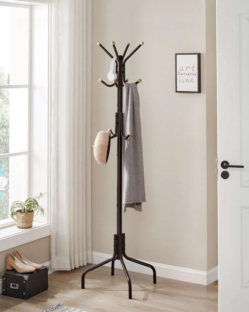 Freestanding Coat Rack With 12 Hooks & 4 Leg Base Stand – product view 12 | Ridgefield Furniture