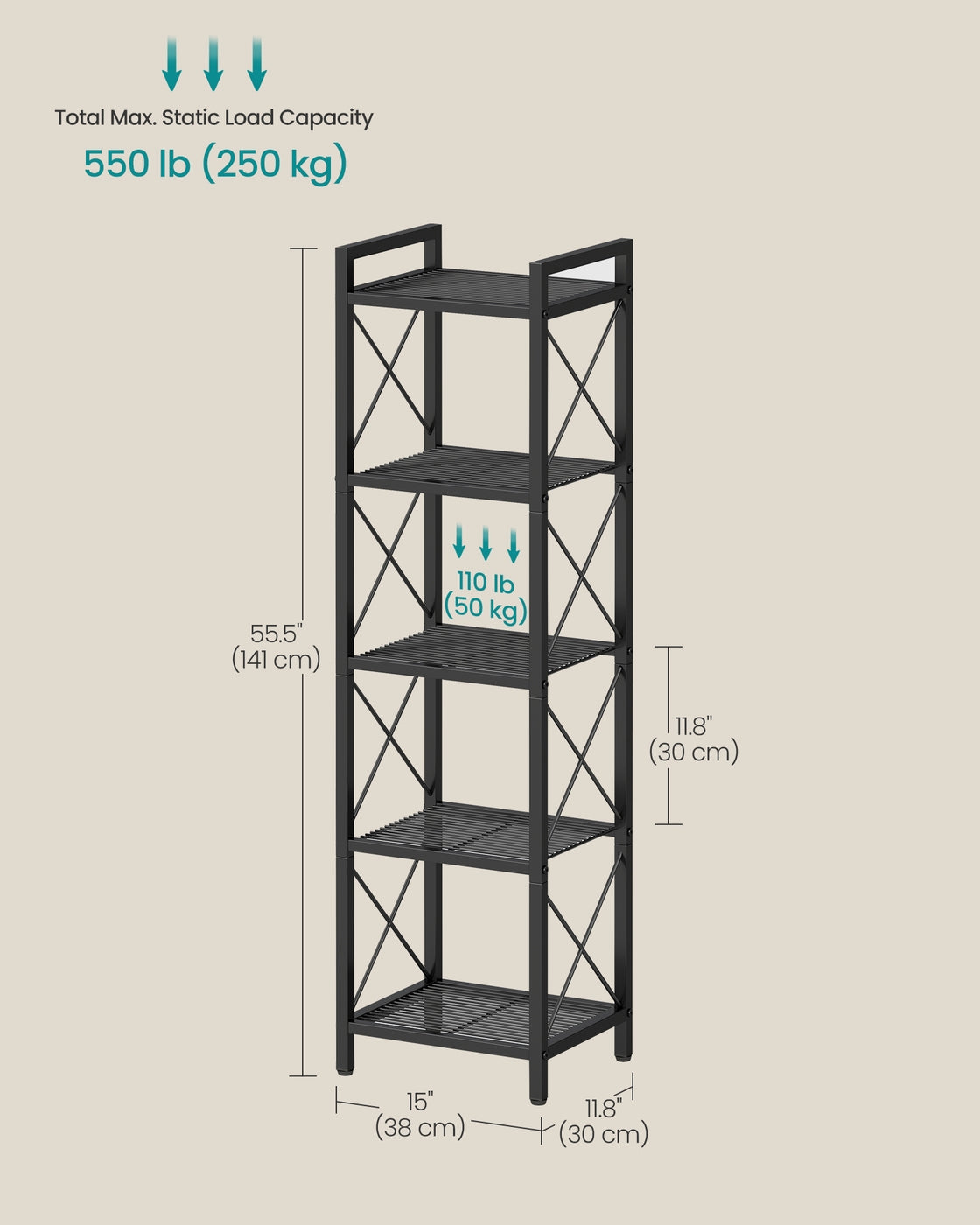 Metal Storage Shelf With X Side Frames - product photo 05