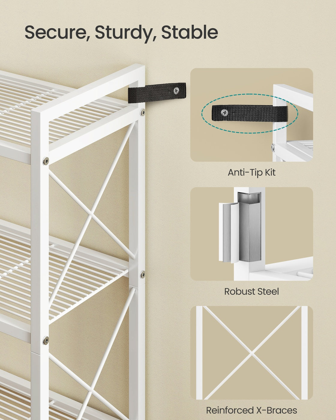 Metal Storage Shelf With X Side Frames - product photo 17