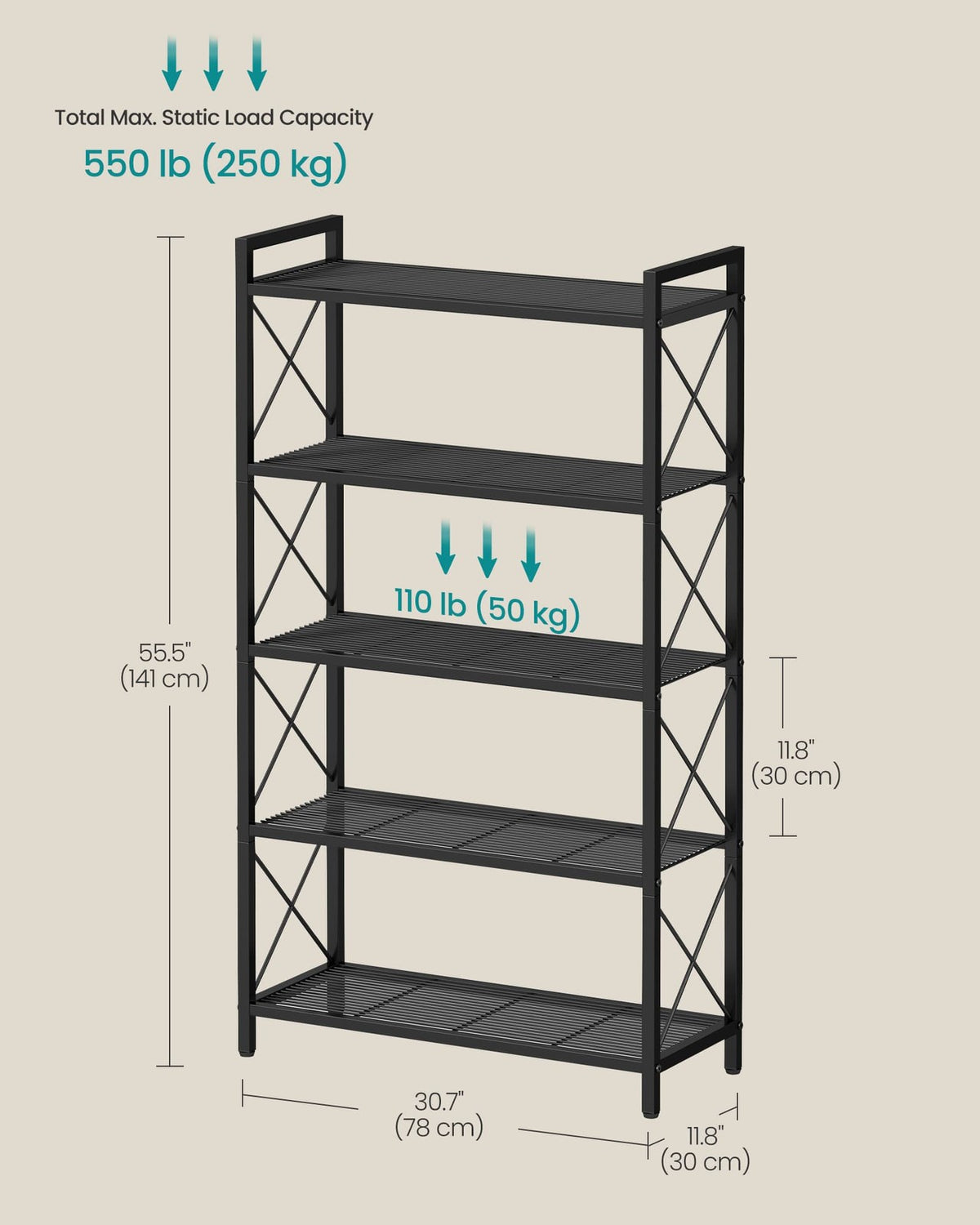 Metal Storage Shelf With X Side Frames - product photo 25
