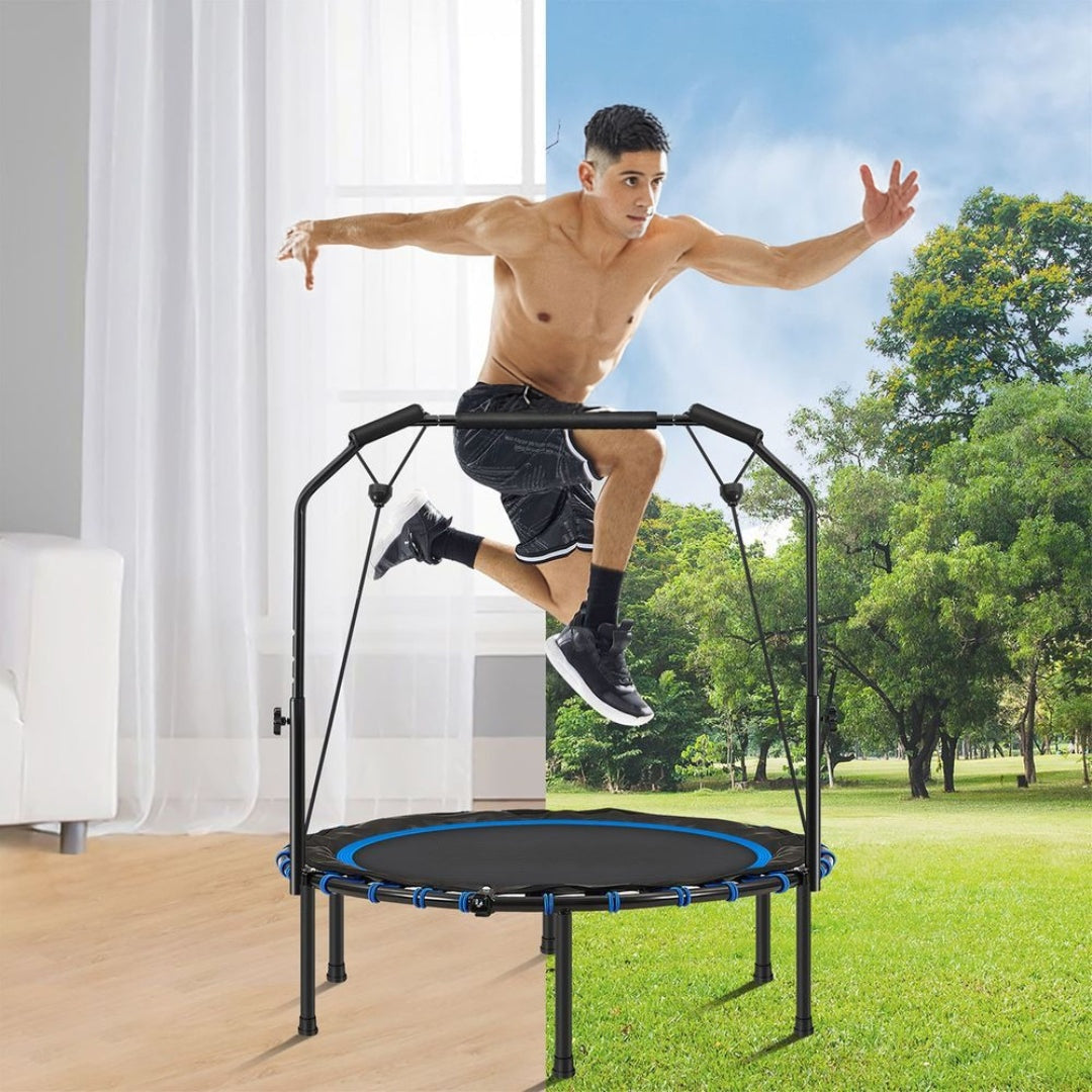 Mini Fitness Trampoline 40in Rebounder With Handle 264lb Capacity – product view 3 | Ridgefield Furniture