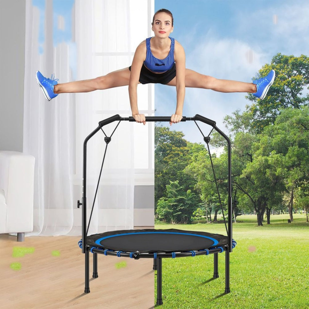 Mini Fitness Trampoline 40in Rebounder With Handle 264lb Capacity – product view 4 | Ridgefield Furniture