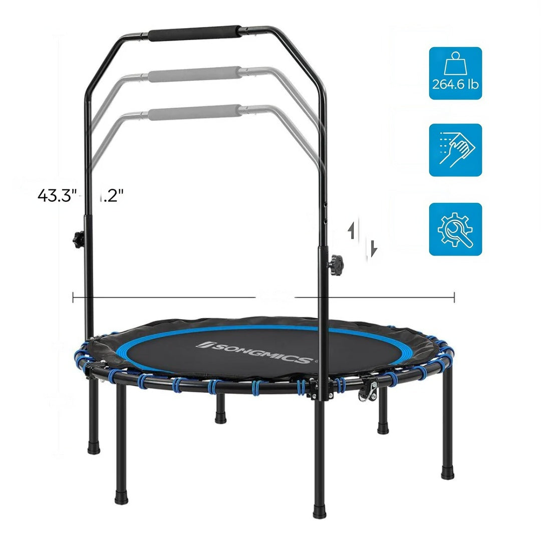 Mini Fitness Trampoline 40in Rebounder With Handle 264lb Capacity – product view 7 | Ridgefield Furniture
