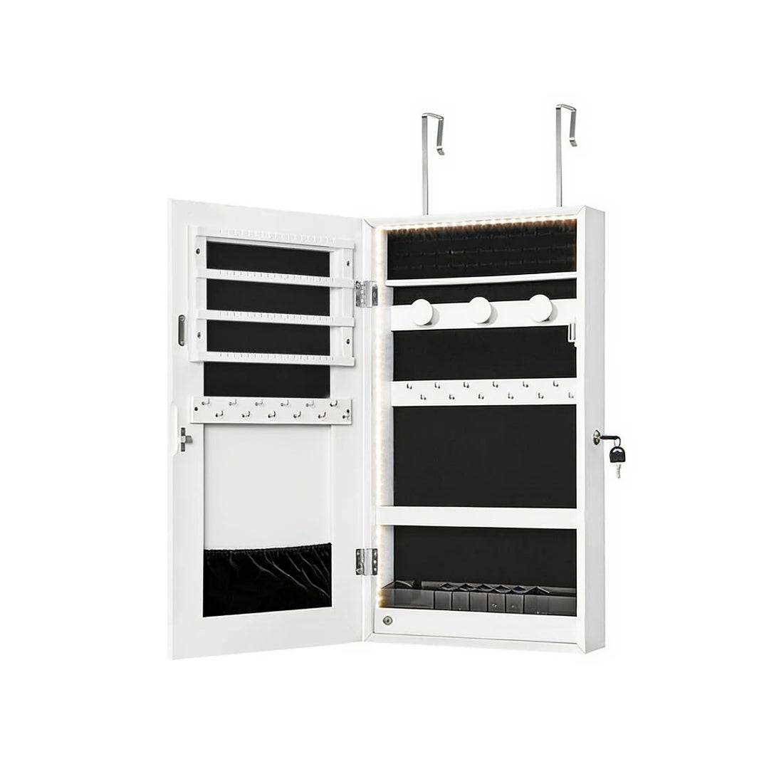 Mirror Jewelry Cabinet Armoire With LED Lights And Storage – product view 1 | Ridgefield Furniture