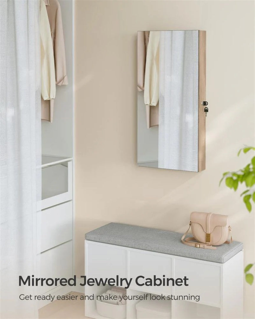 Mirror Jewelry Cabinet Armoire With LED Lights And Storage – product view 9 | Ridgefield Furniture
