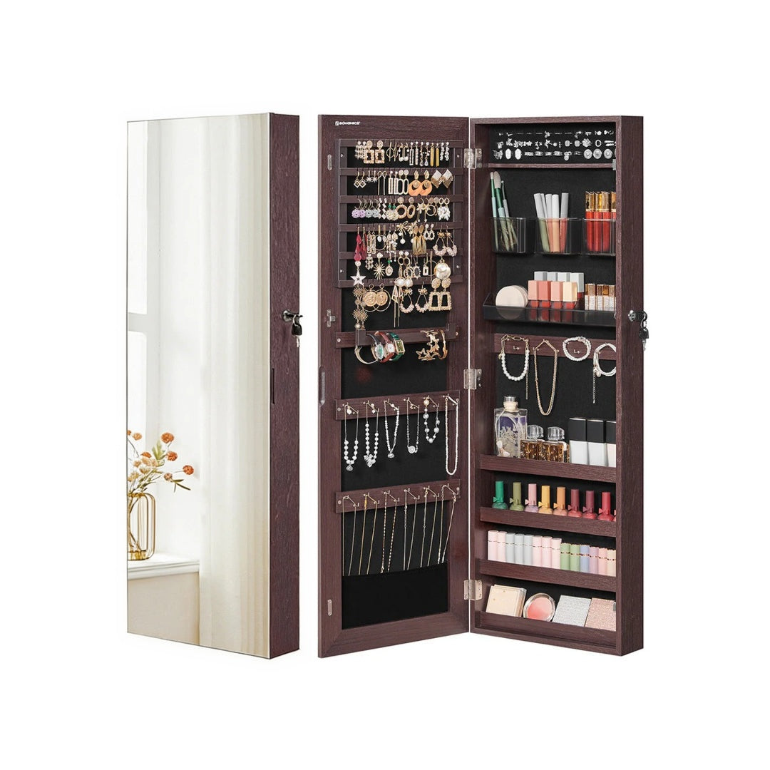 Mirror Jewelry Cabinet Armoire With Makeup Storage Organizer – product view 1 | Ridgefield Furniture