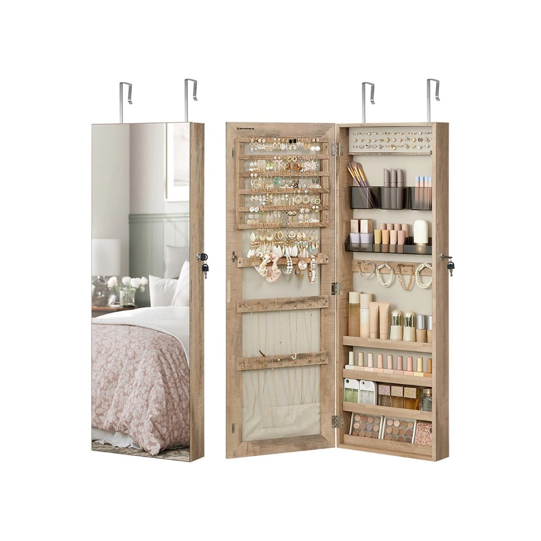 Mirror Jewelry Cabinet Armoire With Makeup Storage Organizer – product view 5 | Ridgefield Furniture