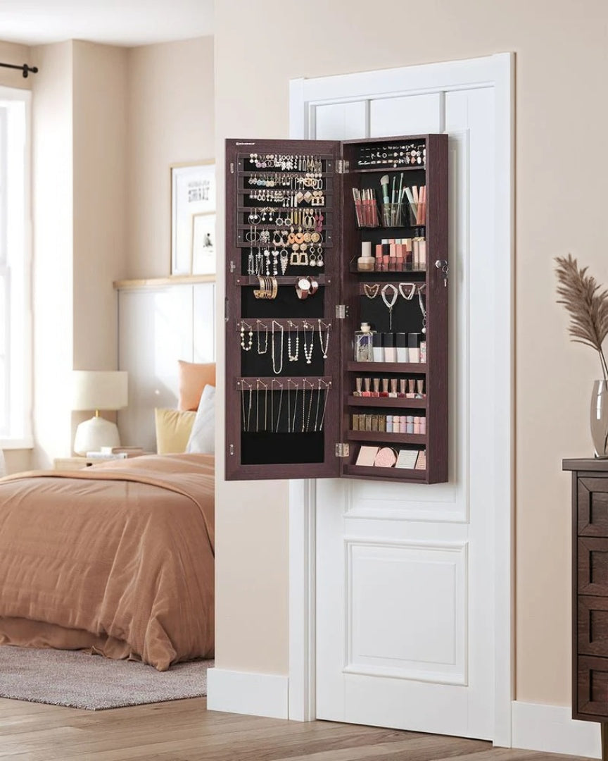 Mirror Jewelry Cabinet Armoire With Makeup Storage Organizer – product view 7 | Ridgefield Furniture
