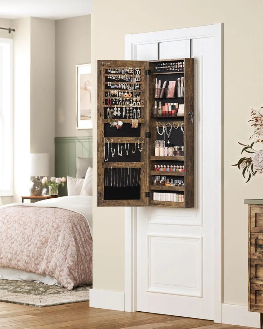 Mirror Jewelry Cabinet Armoire With Makeup Storage Organizer – product view 16 | Ridgefield Furniture