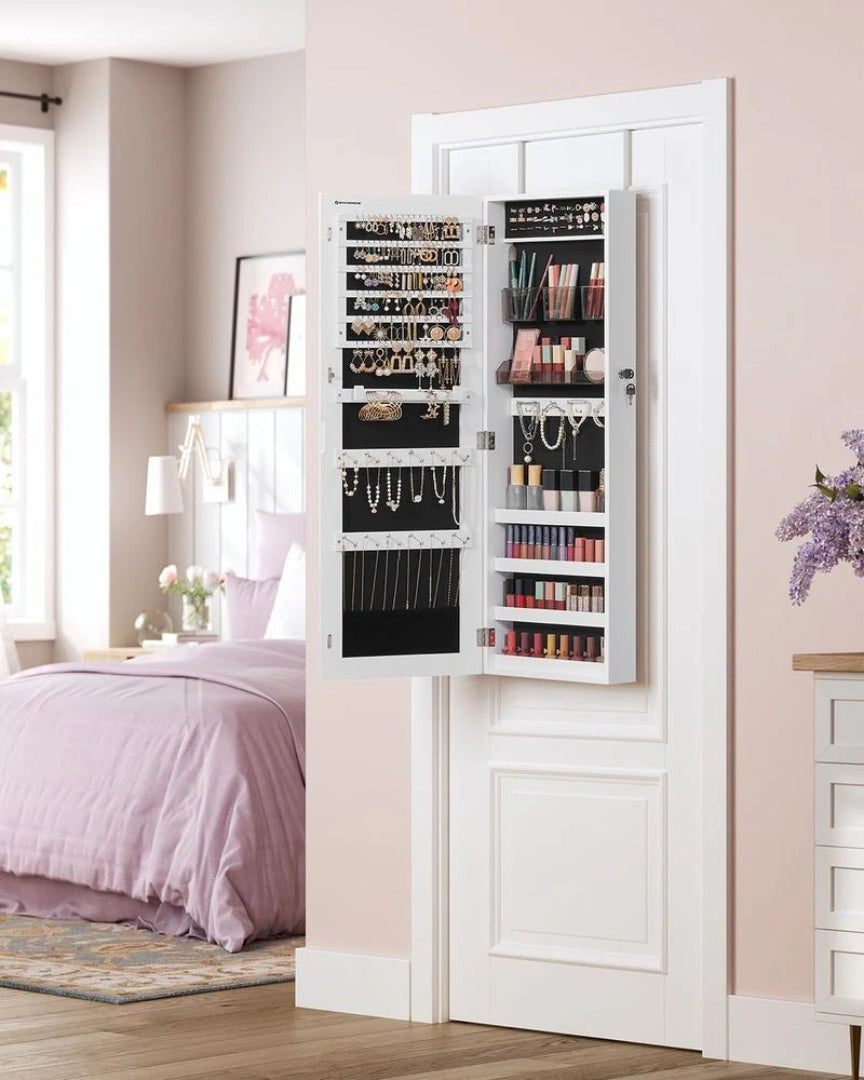 Mirror Jewelry Cabinet Armoire With Makeup Storage Organizer – product view 18 | Ridgefield Furniture