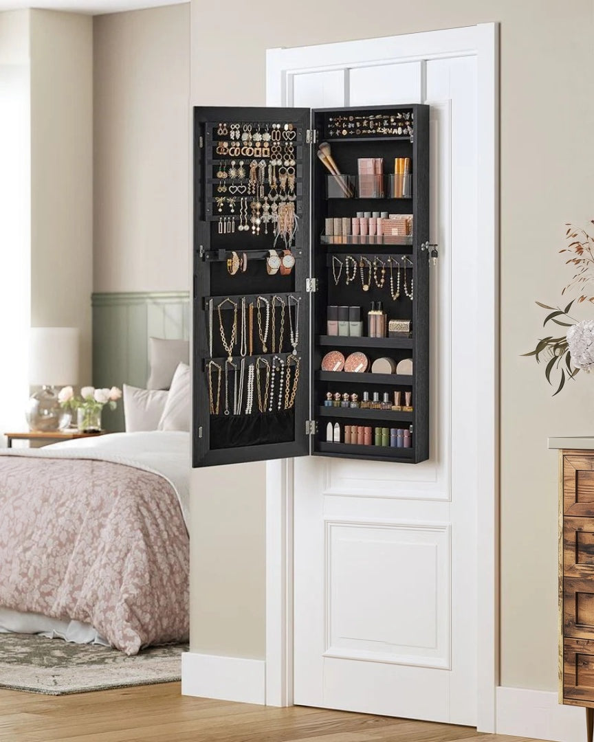 Mirror Jewelry Cabinet Armoire With Makeup Storage Organizer – product view 19 | Ridgefield Furniture