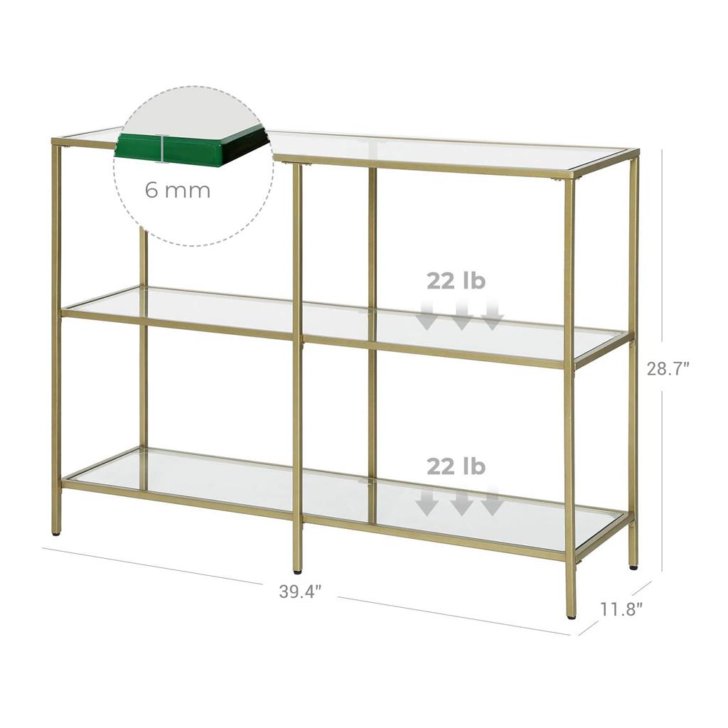 Modern Design Golden Glass Console Sofa Table - product photo 06