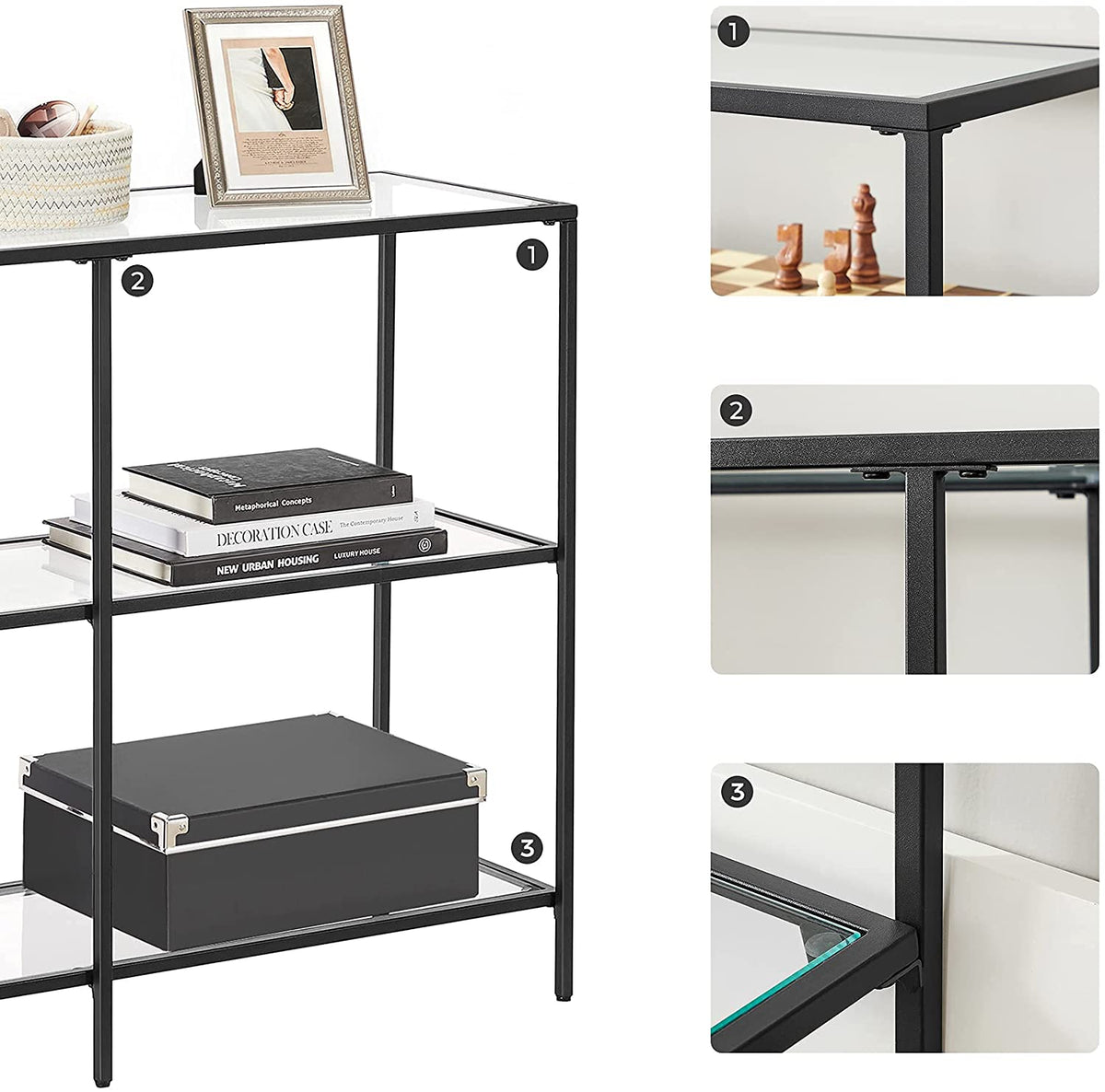 Modern Design Golden Glass Console Sofa Table - product photo 11