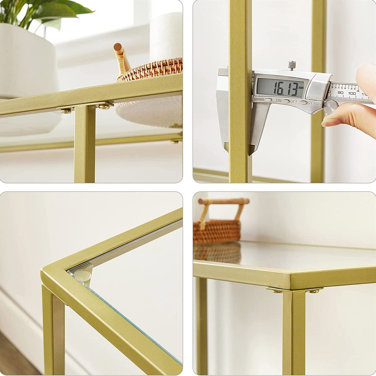 Modern Design Golden Glass Console Sofa Table - product photo 19