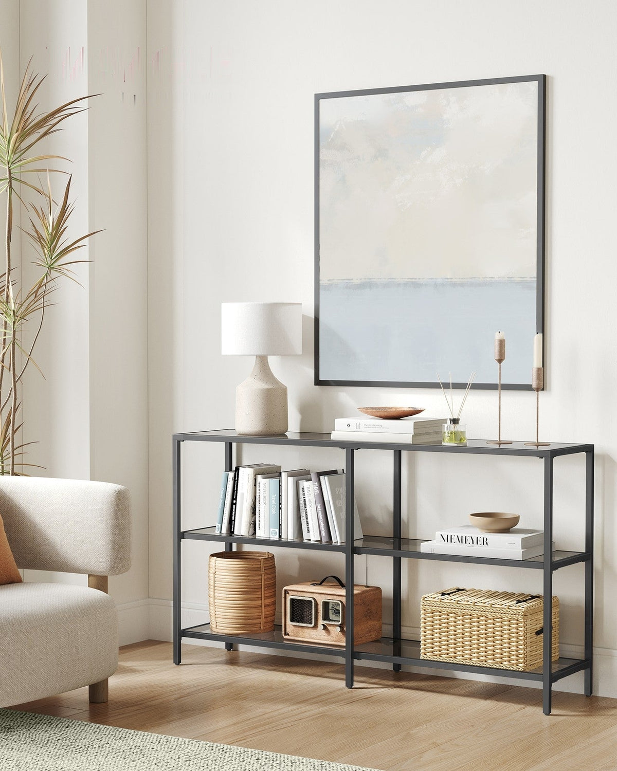 Modern Design Golden Glass Console Sofa Table - product photo 23