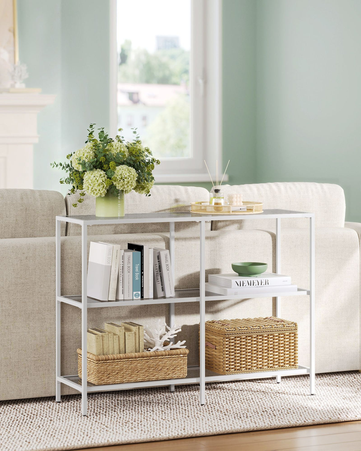Modern Design Golden Glass Console Sofa Table - product photo 31
