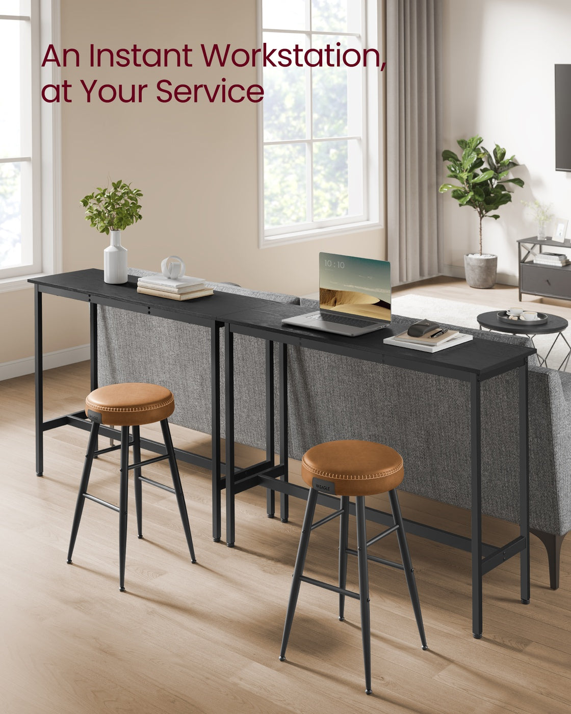 Narrow Bar Table With Metal Frame - product photo 03
