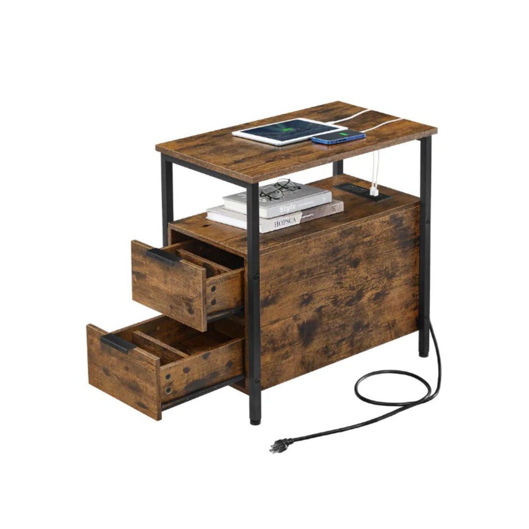 Narrow End Table With Charging Station And 2 Drawers – product view 1 | Ridgefield Furniture