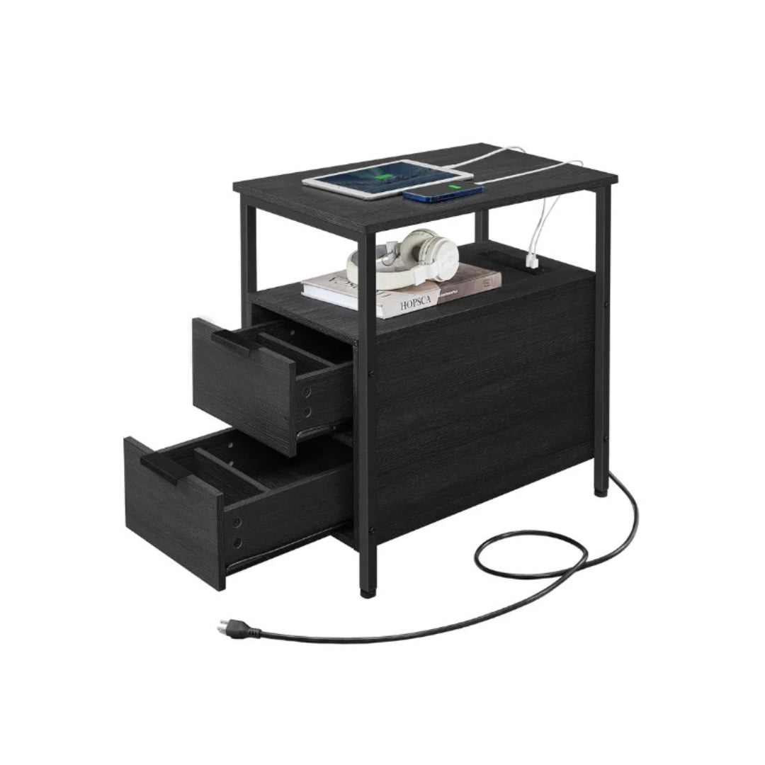 Narrow End Table With Charging Station And 2 Drawers – product view 2 | Ridgefield Furniture