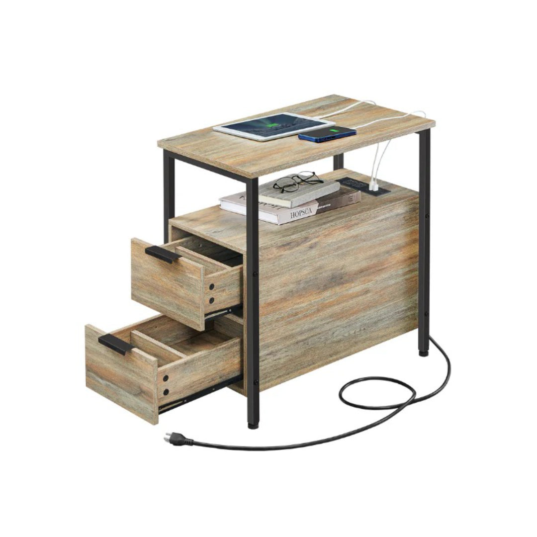 Narrow End Table With Charging Station And 2 Drawers – product view 3 | Ridgefield Furniture