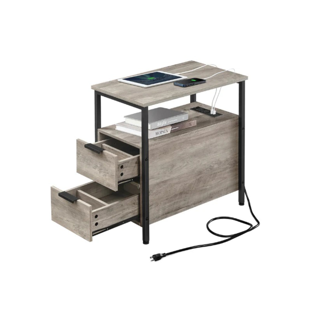 Narrow End Table With Charging Station And 2 Drawers – product view 4 | Ridgefield Furniture
