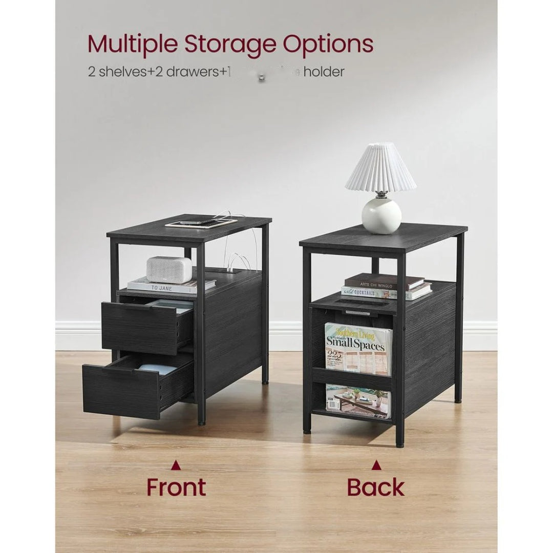 Narrow End Table With Charging Station And 2 Drawers – product view 8 | Ridgefield Furniture