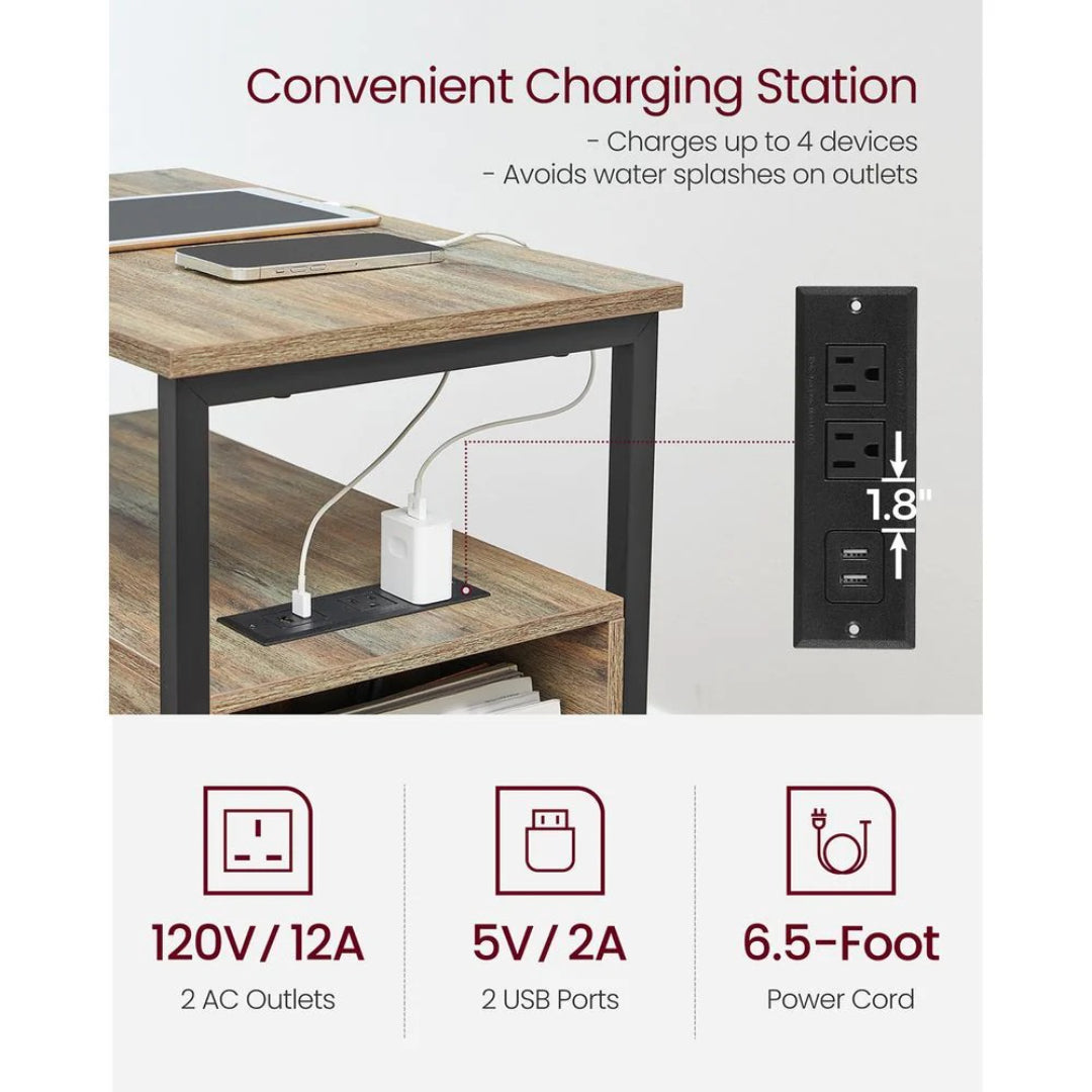 Narrow End Table With Charging Station And 2 Drawers – product view 13 | Ridgefield Furniture