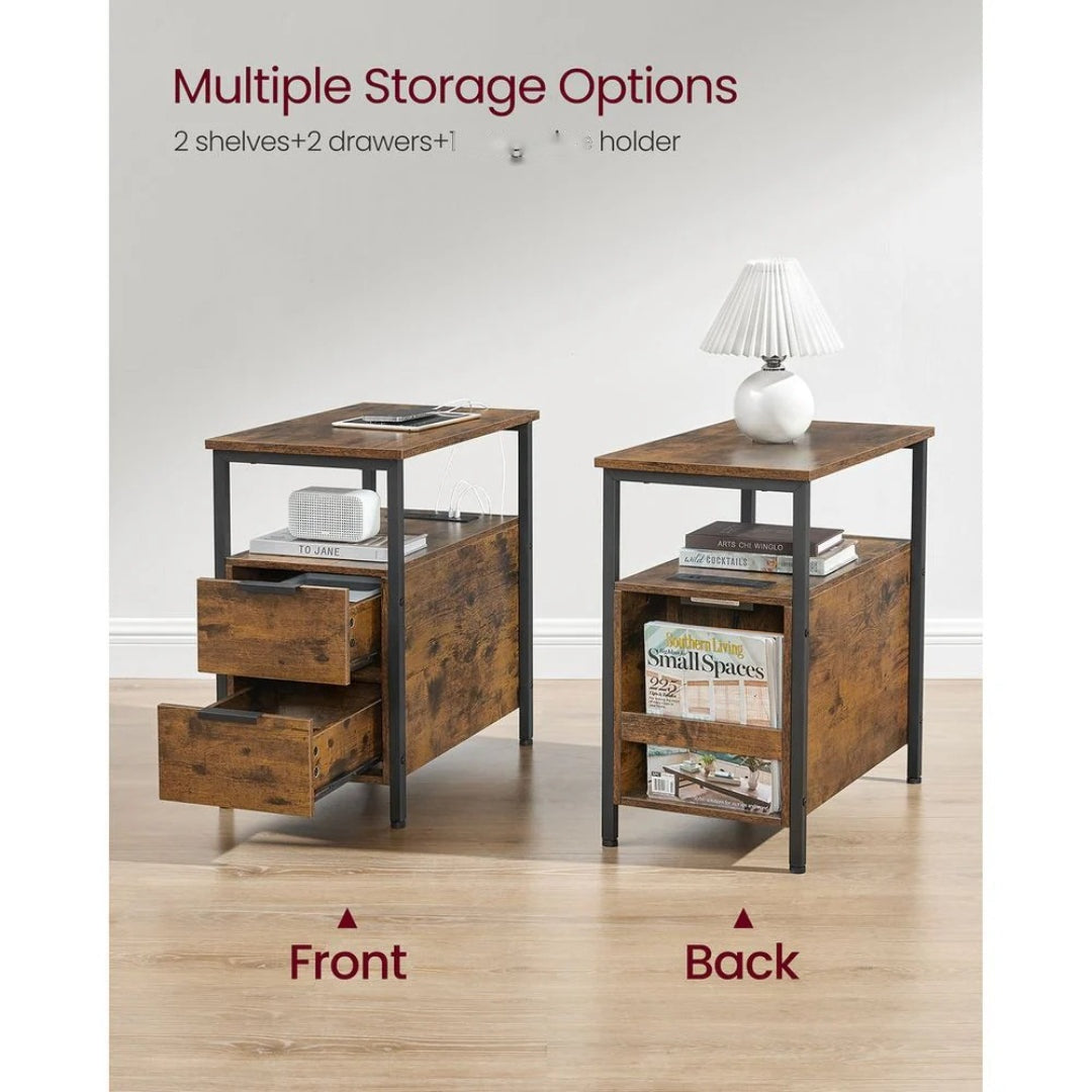 Narrow End Table With Charging Station And 2 Drawers – product view 18 | Ridgefield Furniture