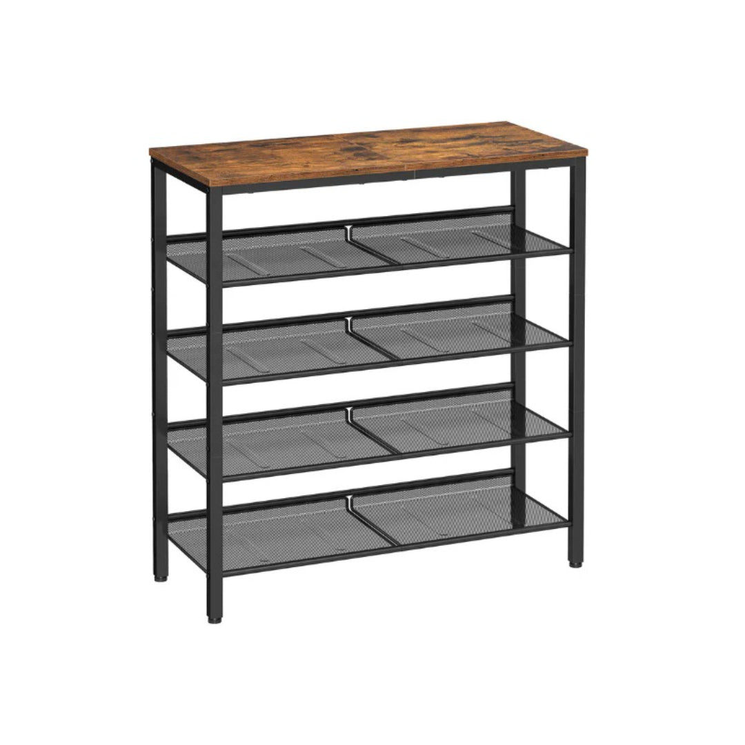 5 Tier Shoe Rack With Storage Shelves & Top Shelf Organizer – product view 1 | Ridgefield Furniture