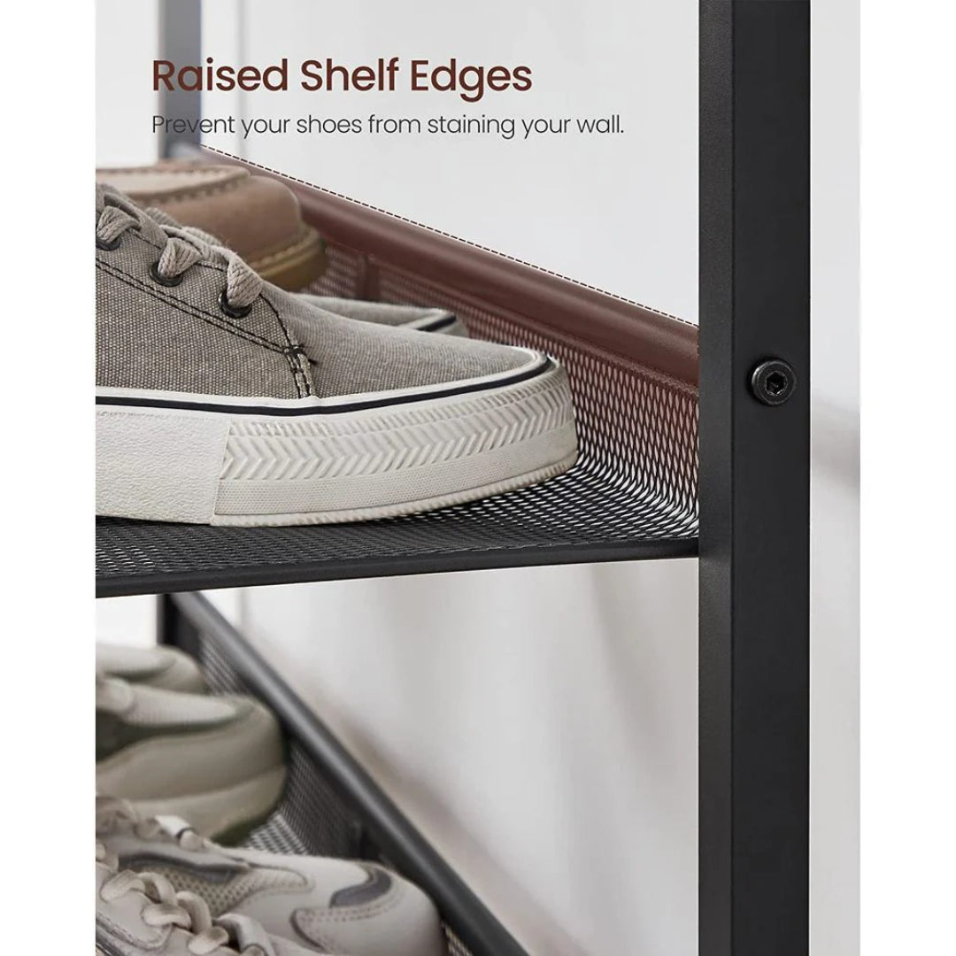 5 Tier Shoe Rack With Storage Shelves & Top Shelf Organizer – product view 13 | Ridgefield Furniture