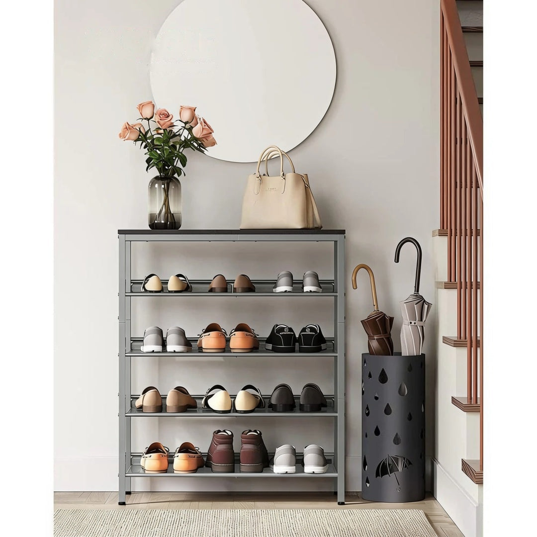 5 Tier Shoe Rack With Storage Shelves & Top Shelf Organizer – product view 15 | Ridgefield Furniture