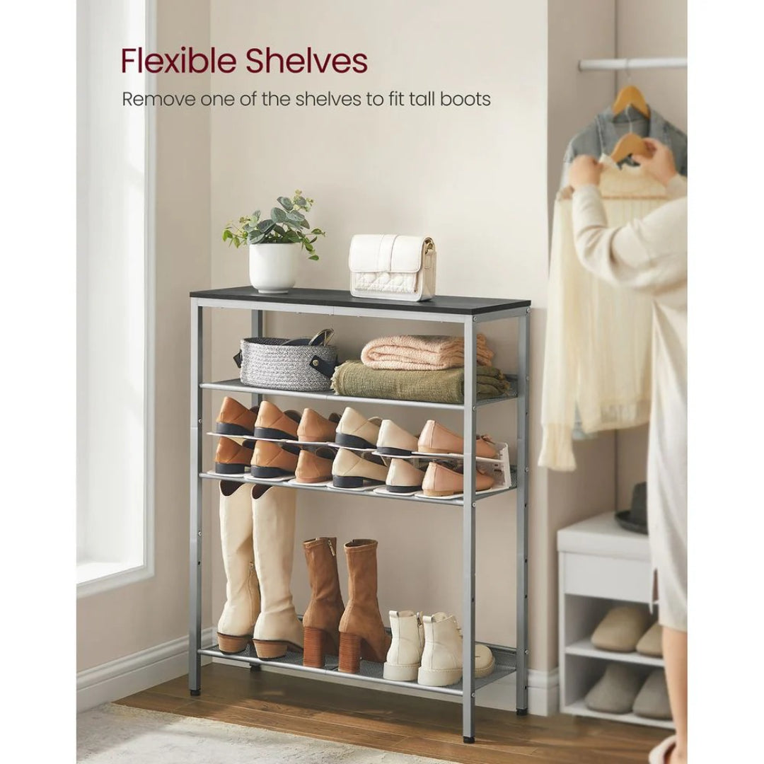 5 Tier Shoe Rack With Storage Shelves & Top Shelf Organizer – product view 16 | Ridgefield Furniture