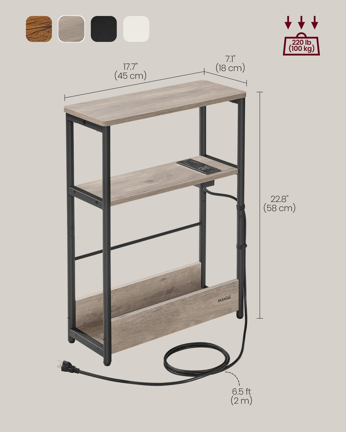 Narrow Side Table With Charging Station - product photo 32